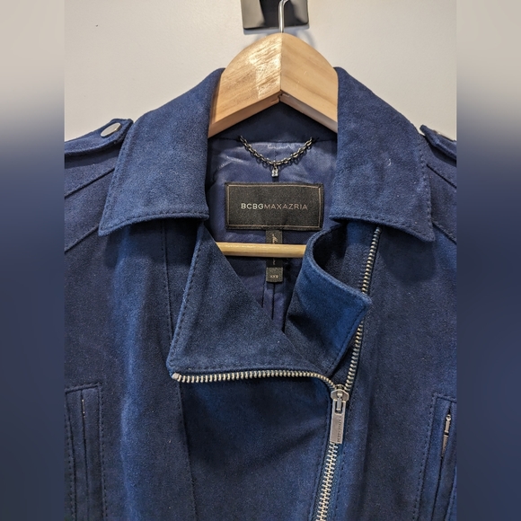 BCBG Maxazaria Utility Jacket Navy Sized XXS - Picture 2 of 3